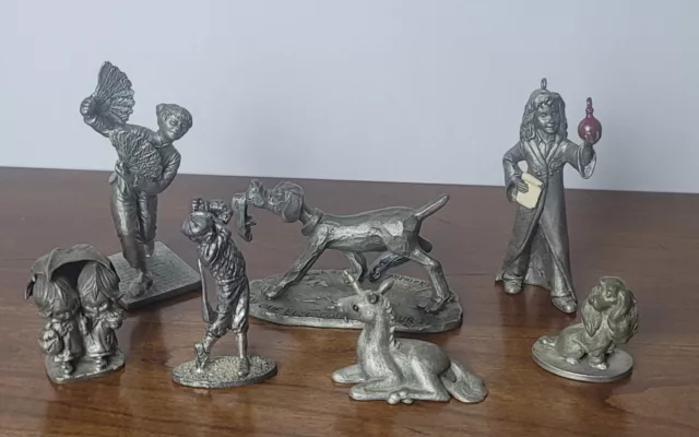 Vintage Pewter Figurine Lot Of 7 Harry Potter Disney Little Gallery And More