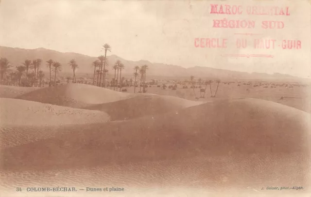 CPA ALGERIE  COLOMB BECHAR LES DUNES ET PLAINES  (affranchissement militaire