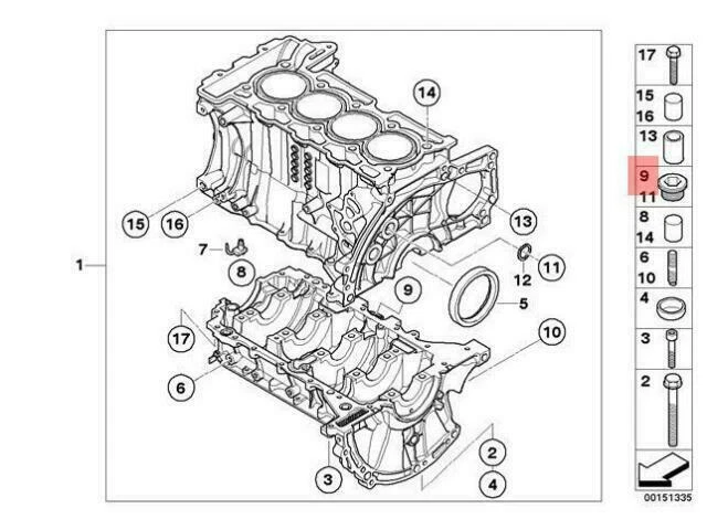 Oem Bmw E46 E60N E61N Engine Block Gaket Ring Screw Plug 11117558633 Genuine