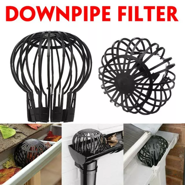 4x Down Pipe Filter Guard Gutter Leaves Debris Trap Drain Filter Gutter Cover