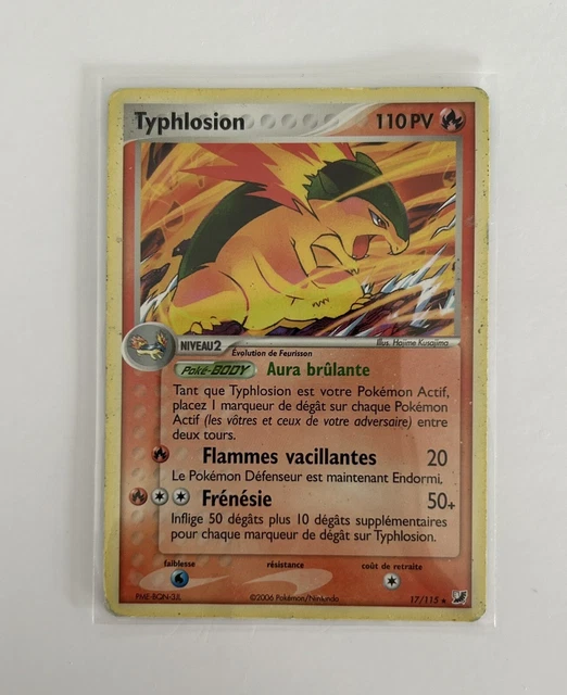 Carte Pokémon Typhlosion EX - Set EX Forces Cachées - Italien 110/115 - État Excellent
