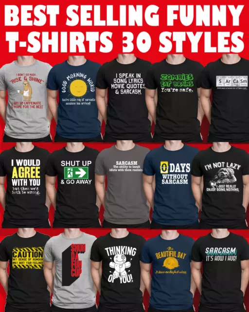 Mens Funny Slogan T-Shirts Humour Sarcastic Rude Joke Birthday Gift