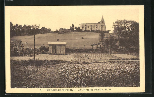 CPA Puybarban, Le Coteau de l´Eglise