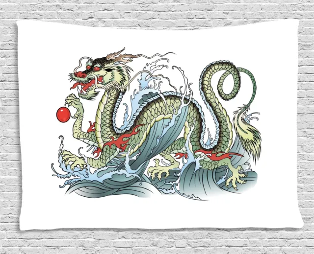 Japanese Dragon Tapestry Wall Hanging Art Bedroom Dorm 2 Sizes Available