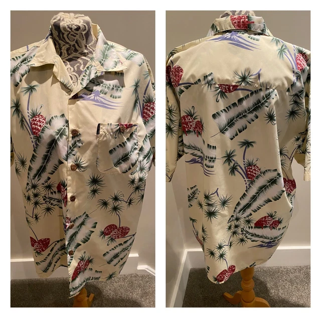 Camicia vintageHawaiian Hang Ten ananas taglia M leggere altro descrizione L/XL