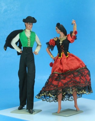 Spanish Flamenco Dancers. Male, Female Duet. by Marin Chiclana. Made in Spain.