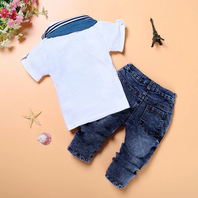 SANGTREE Boys Dress Clothes Set, 3PCS Baby Boy Formal Suits with Bowtie Dress