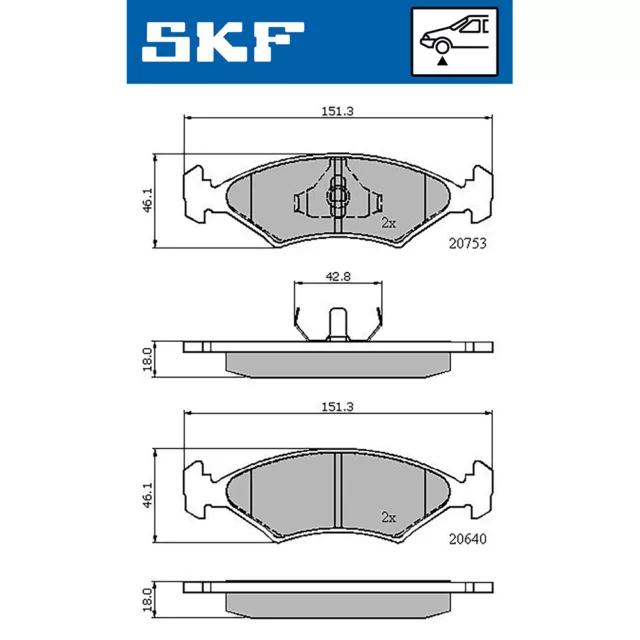 SKF Bremsbelagsatz Bremsbeläge | VKBP 80504 | Für FORD PANTHER TVR 2