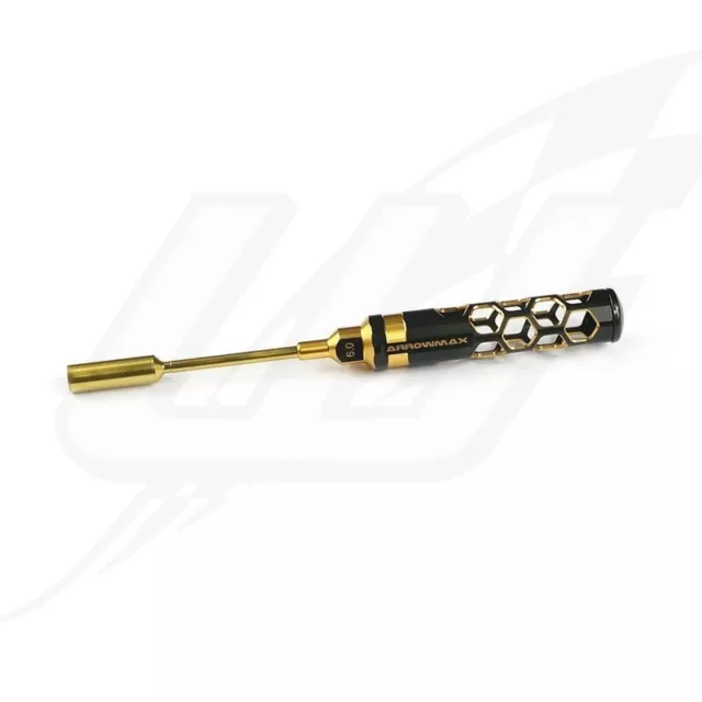 FR- Arrowmax Nut Driver 6.0 X 100Mm Black Golden (Honeycomb Tools Black Golden)