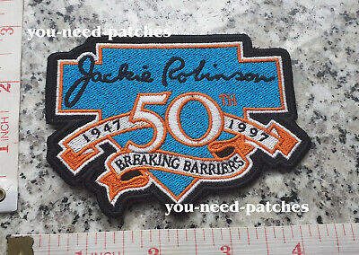 Jackie Robinson 50th Anniversary logo patch MLB Baseball Miami Marlins Florida