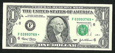 2003 $1 Star Note Us  One Dollar F 03993Xxx  C-Unc Or Better