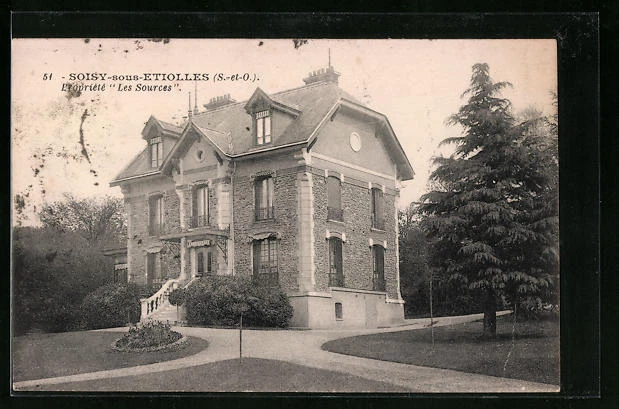 CPA Soisy-sous-Etiolles, Propriété Les Sources 1933