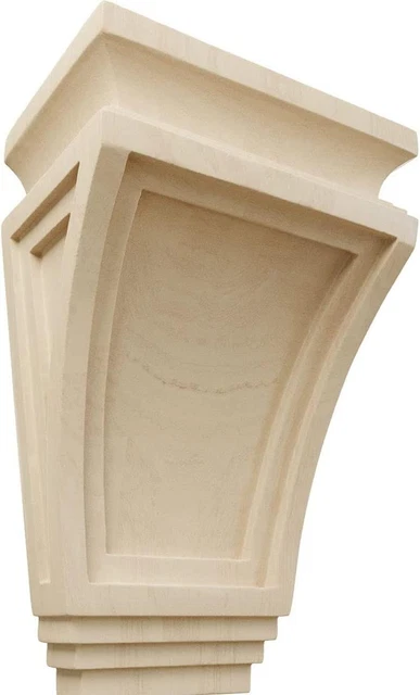 Cor06x04x09arrw Arts and Crafts Wood Corbels, 6"w X 4"d X 9"h, Rubberwood