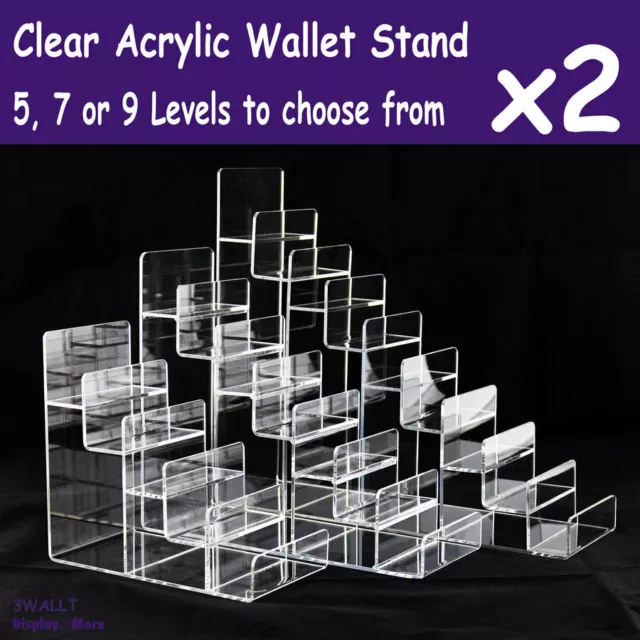 Wallet Holder Stand DISPLAY Rack | 2pcs | ACRYLIC Clear | Reliable | AUS Stock