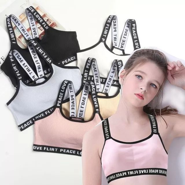 5 Pack Girls Teen Bra Girl Top Vest Sport Underwear Training Bras