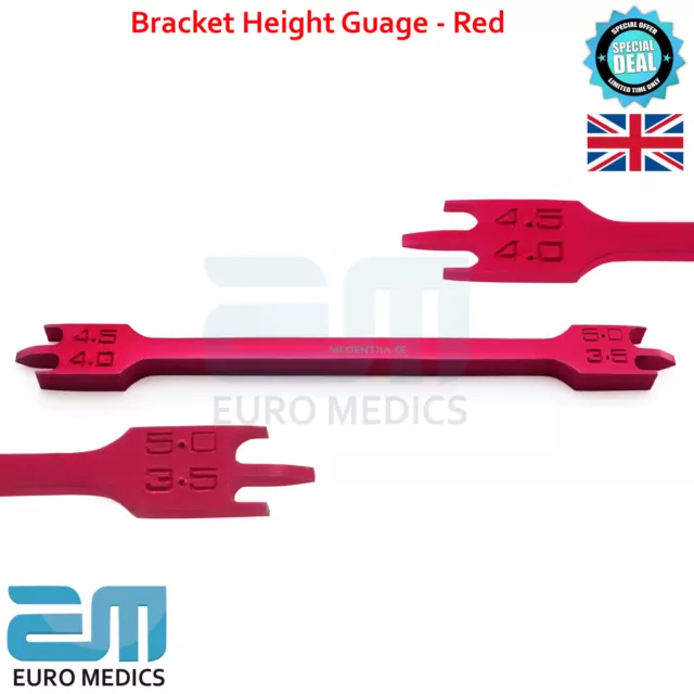 Bracket Height Gauge Red Color Ortho Positioning Measuring Guage Dentistry Tools