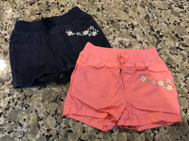 2 Pairs of Toddler Girl Shorts from Crazy 8, Size 12-18 Months