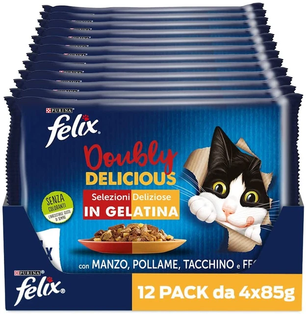 Purina  Le Ghiottonerie Doubly Delicious Cibo Umido per Gatti Con Manzo E Pollam