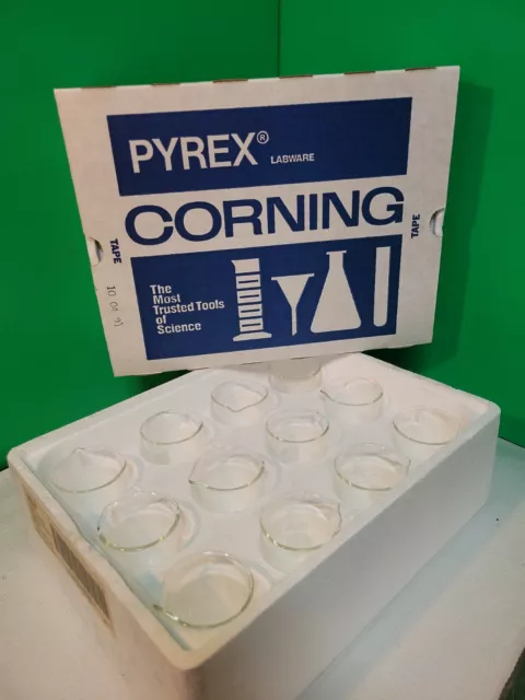 Corning 1000-100 Pyrex Glass 100mL Graduated Griffin Beaker w/ Spout 12-Pack New