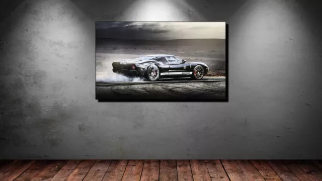 LEINWAND BILD ER XXL POP ART FORD GT MUSCLE CAR AUTO ABSTRAKT POSTER - 150x90