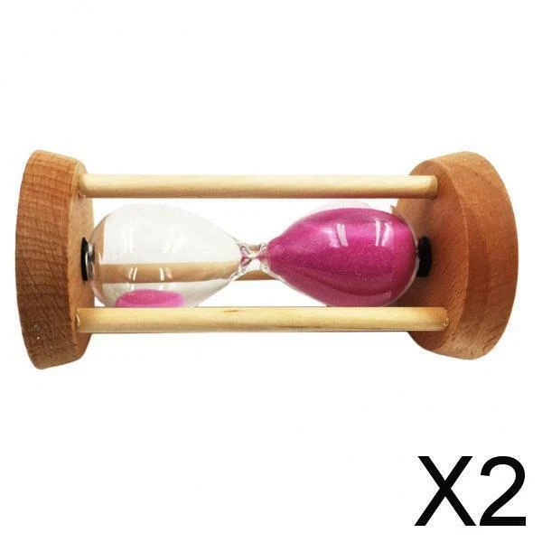 2X 10 Minuten Holzrahmen Sanduhr mit rosa Sand Sanduhr Wohnkultur