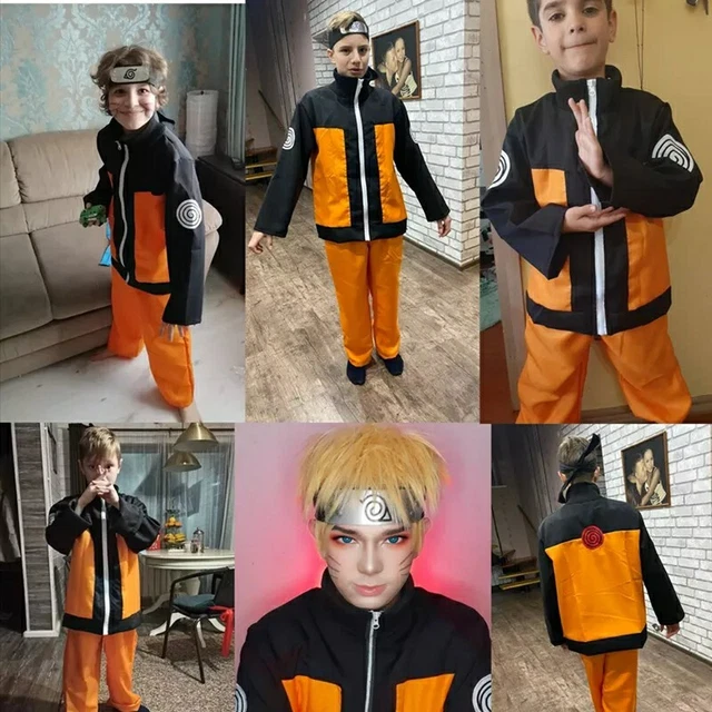 Déguisement Naruto Cosplay uzumaki costume et bandeau de 4 a 12 ans disponible