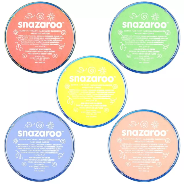 5pc Set Pale Snazaroo Face Paints Water-Based Cruelty-Free Easy Wash Off UK Made