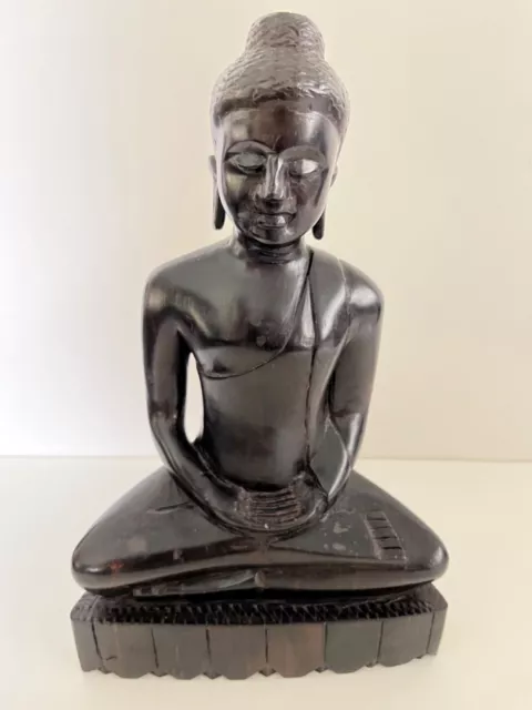 Wunderschöner Buddha aus Holz geschnitzt, Braun, Höhe 26 cm, Gewicht 1091 Gramm