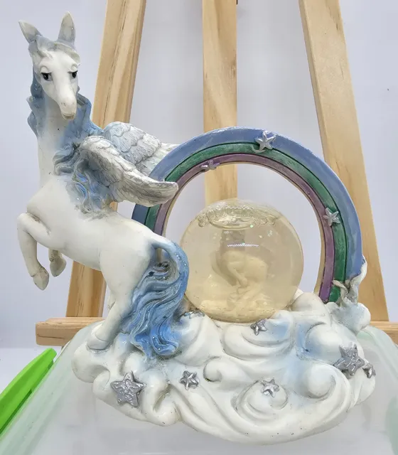 Unicorn Figurine With Glitter Snow Globe