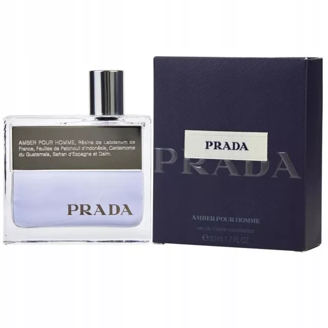 ⭐⭐ Prada Amber Pour Homme 50 ml  Eau de Toilette Spray Neu OVP in Folie RARE ⭐⭐