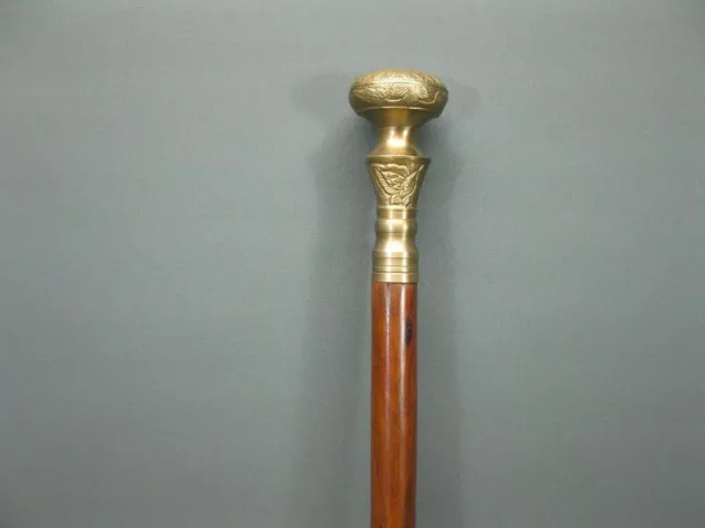 Solid Brass Handle Vintage Designer Wooden Walking Stick Cane New Solid Antique