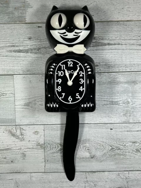 Classic Black Kit Cat Clock Retro Vintage Style Collectable - Untested