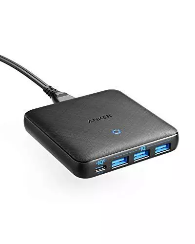 Anker - PowerPort “Atom III” Slim USB-C Caricatore da 65 W 4 Porte PIQ 3.0 & ...