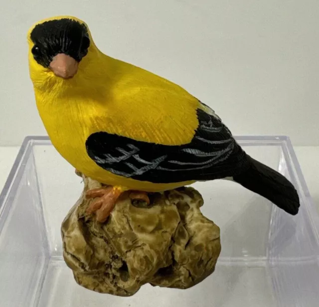 Vintage Resin Gold Finche Bird Figurine 3"