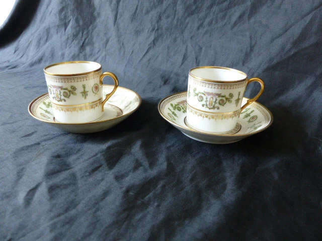 Lot De 2 Tasses Litron Avec Soucoupe En Porcelaine De Limoges U.c