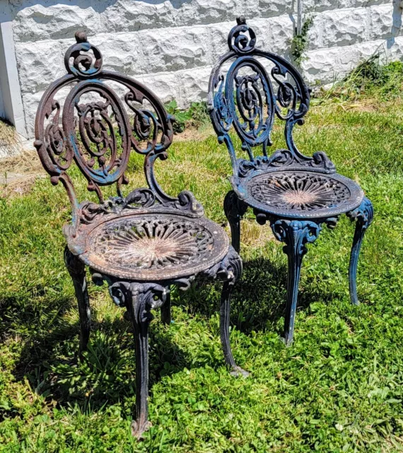 Antique 19th Century Solid Cast Iron Garden Chair