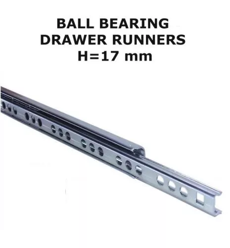 Drawer Runners Groove Ball Bearing 17mm, PAIR -  PKO17