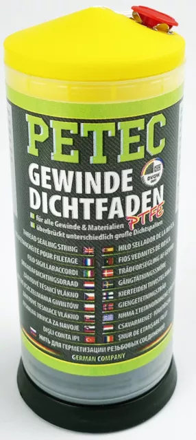 PETEC Gewindedichtfaden 175 m Spule für alle Gewindearten und Materialien