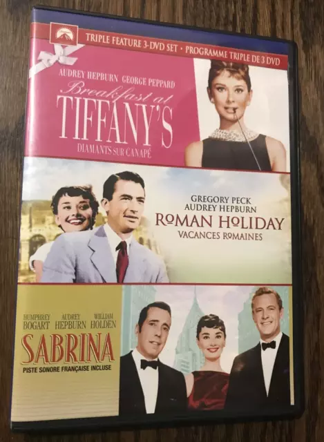 Audrey Hepburn triple features Breakfast Tiffany's Roman Holiday Sabrina dvd