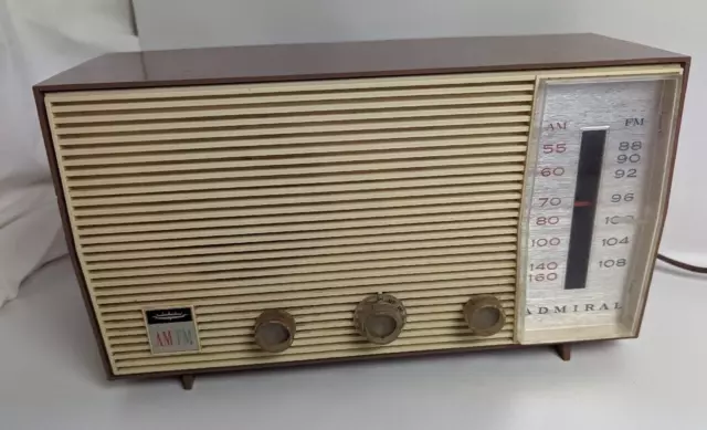 VINTAGE ADMIRAL AM/FM Phono Table Radio Mid Century Modern Y3907 Works ...