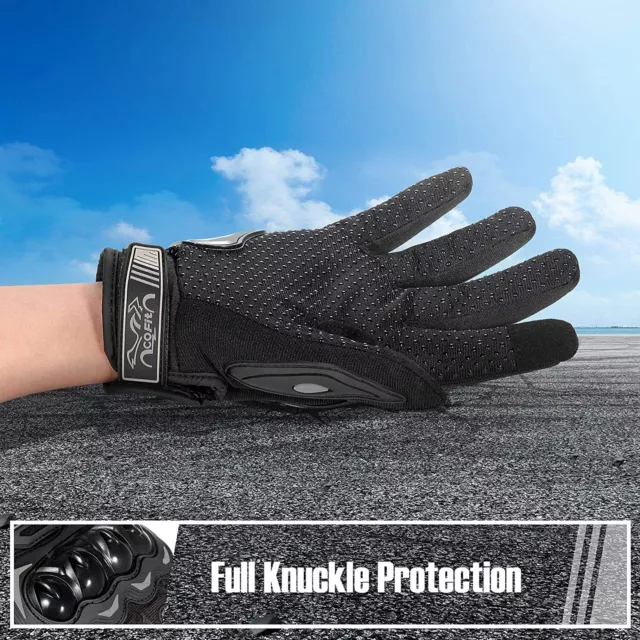 Gants Moto Tactile Protection VTT vélo trottinette enduro scooter mi-saison NOIR 3