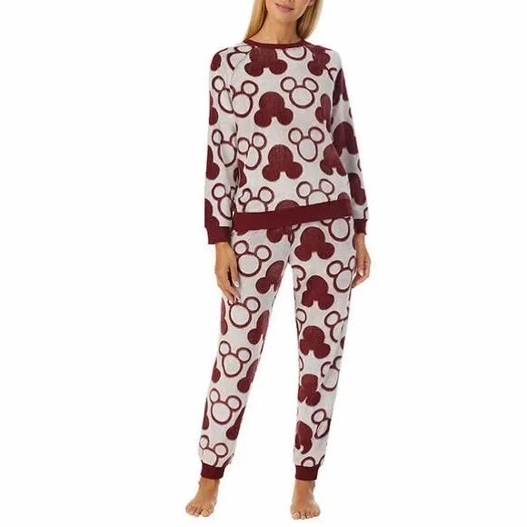 Women’s XXL Disney Mickey Mouse 2pc jogger lounge set (Red)
