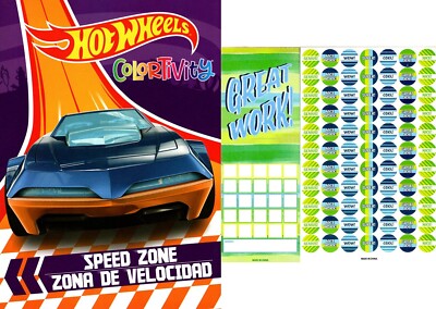 HOT WHEELS - Speed Zone - Coloring & Activity Book 80 pages + Award