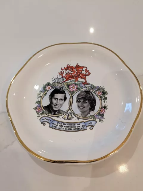 KING CHARLES AND Princess Diana, Commemorative Wedding Trinket Dish ...