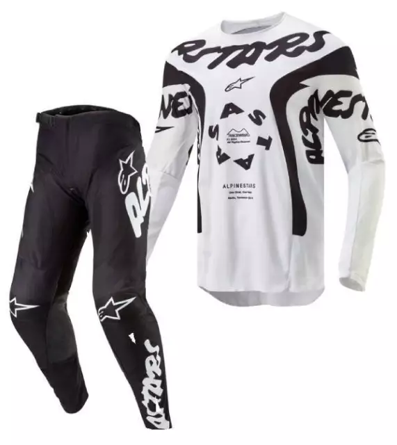 New Alpinestars 2024 Racer Hana Race Kit Suit White Black Motocross Mx Mtb Bmx