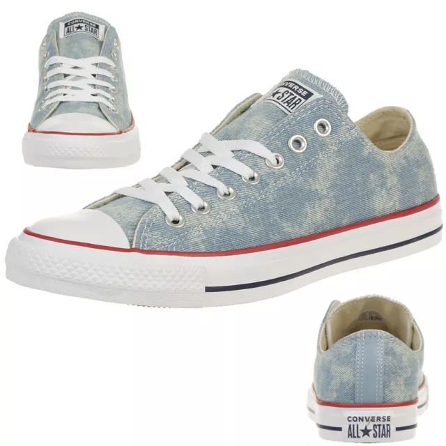 Converse CTAS OX Chuck Schuhe Textil Sneaker Denim Blau 163959C