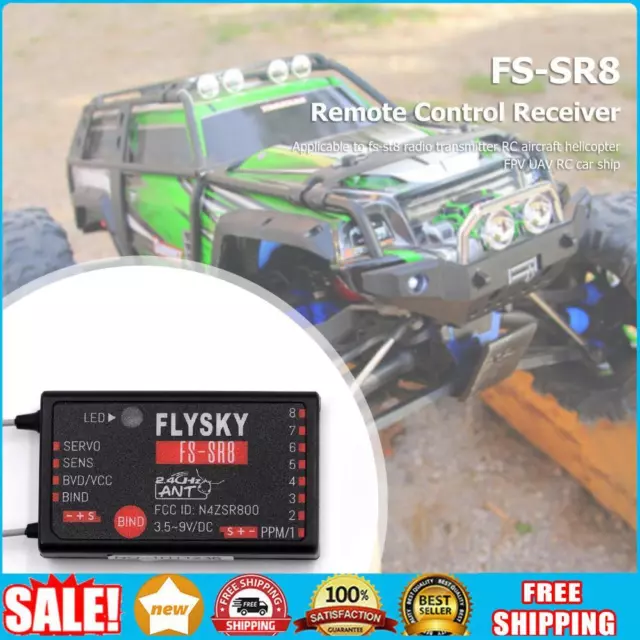 FLYSKY FS-SR8 RC Car Boat Airplane Drone 2.4GHz ANT 8CH Mini Receiver Controller