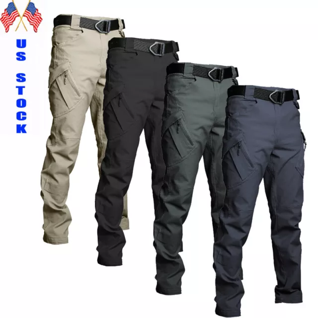 US Soldier Tactical Combat Water Resistant Pants Mens Cargo Work Pants Outdoor