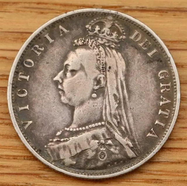 1887 Queen Victoria Jubilee Head Silver Halfcrown Coin