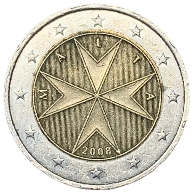 2 Euro Malta 2008 - Emblema Sovrano Ordine Militare Malta - Unificato 8.15 - C -